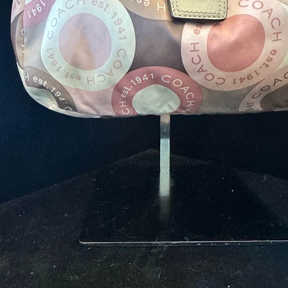 Coach 2011 Pink and Taupe Circle-Print Shoulder Satchel with Charm - Picture 5 of 15